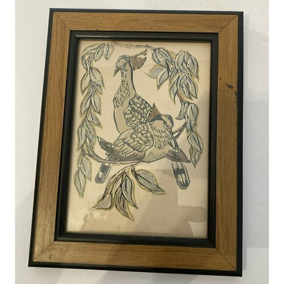Julia Mavrogordato Lino Cuts Prints Orient Line Top Pigeons & Native Companions - Picture 2 of 10